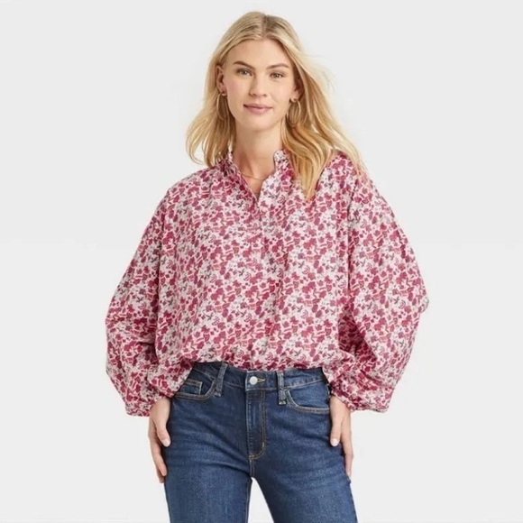 NWOT Universal Thread Balloon Long Sleeve Poet Blouse 29” P2P - Picture 3 of 10